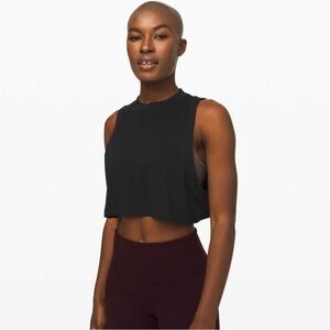 Lululemon All Yours Crop Tank Size 6 Black NWT